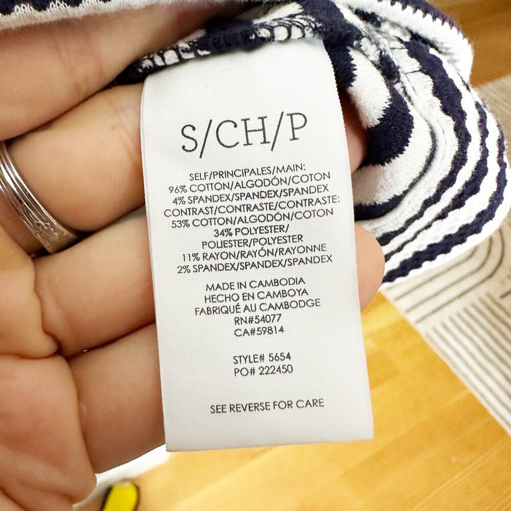 CAbi #5654 Women Medium Blue/White Nautical Striped Harbor Jacket Drawstring S - Picture 10 of 13